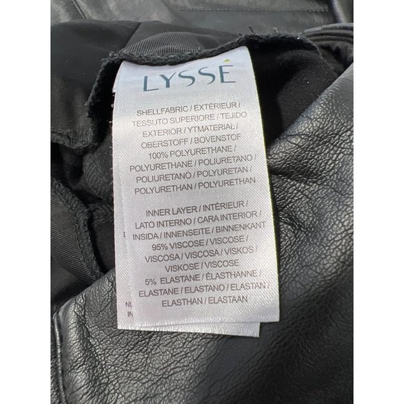 Lysse Faux Vegan Leather Leggings Women S Black High Waist Skinny Tummy Control - Picture 5 of 7